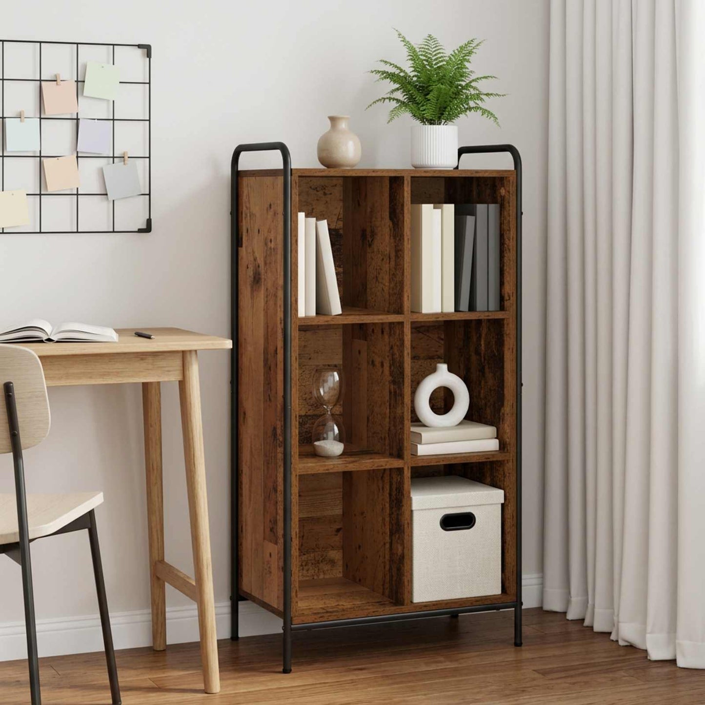 vidaXL Βιβλιοθήκη 57 x 33 x 111 εκ Επεξεργασμένο Ξύλο Παλαιωμένο ξύλο