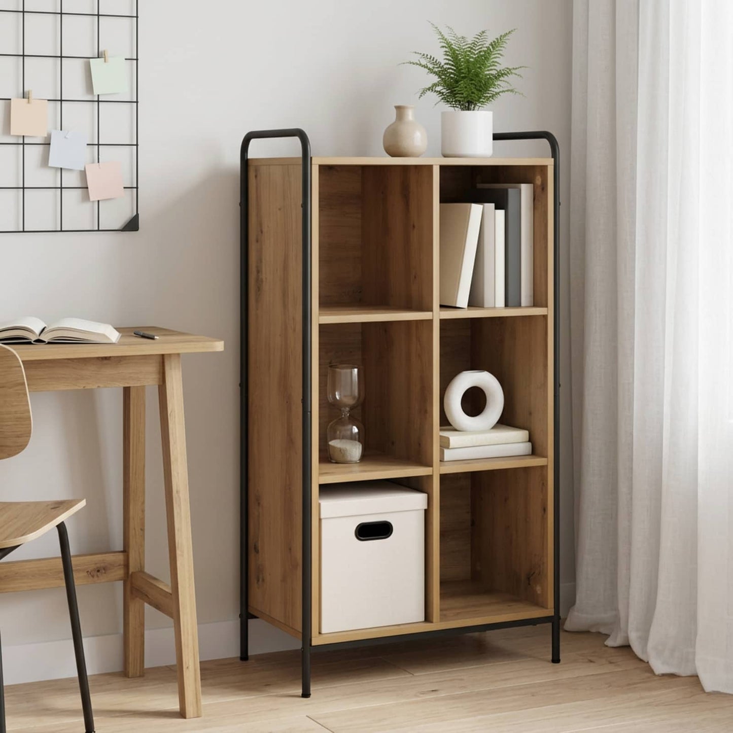 vidaXL Βιβλιοθήκη 57 x 33 x 111 εκ Επεξεργασμένο Ξύλο Artisan Δρυς