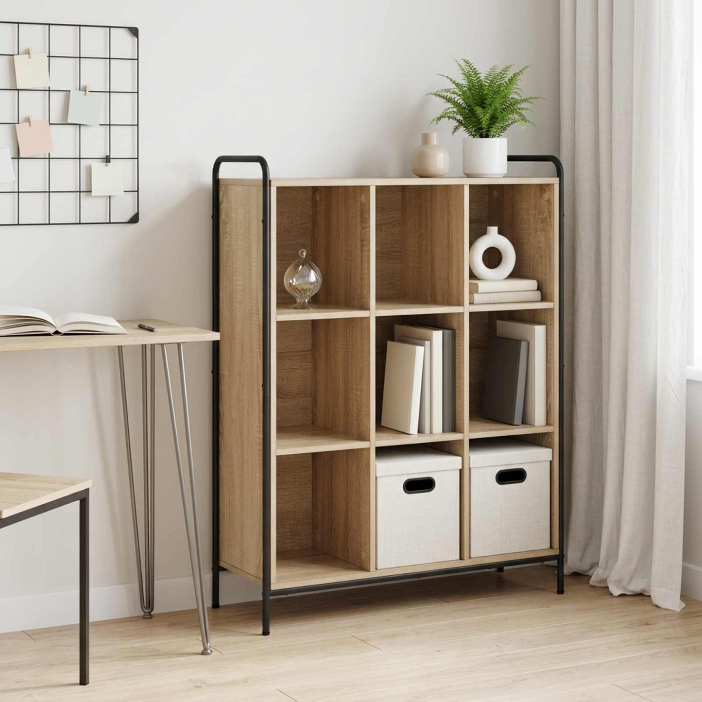 vidaXL Βιβλιοθήκη 57 x 33 x 111 εκ Επεξεργασμένο Ξύλο Sonoma Δρυς