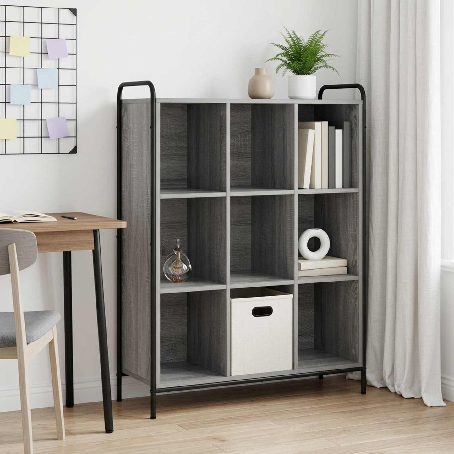vidaXL Βιβλιοθήκη 57 x 33 x 111 εκ Επεξεργασμένο Ξύλο Γκρι Sonoma