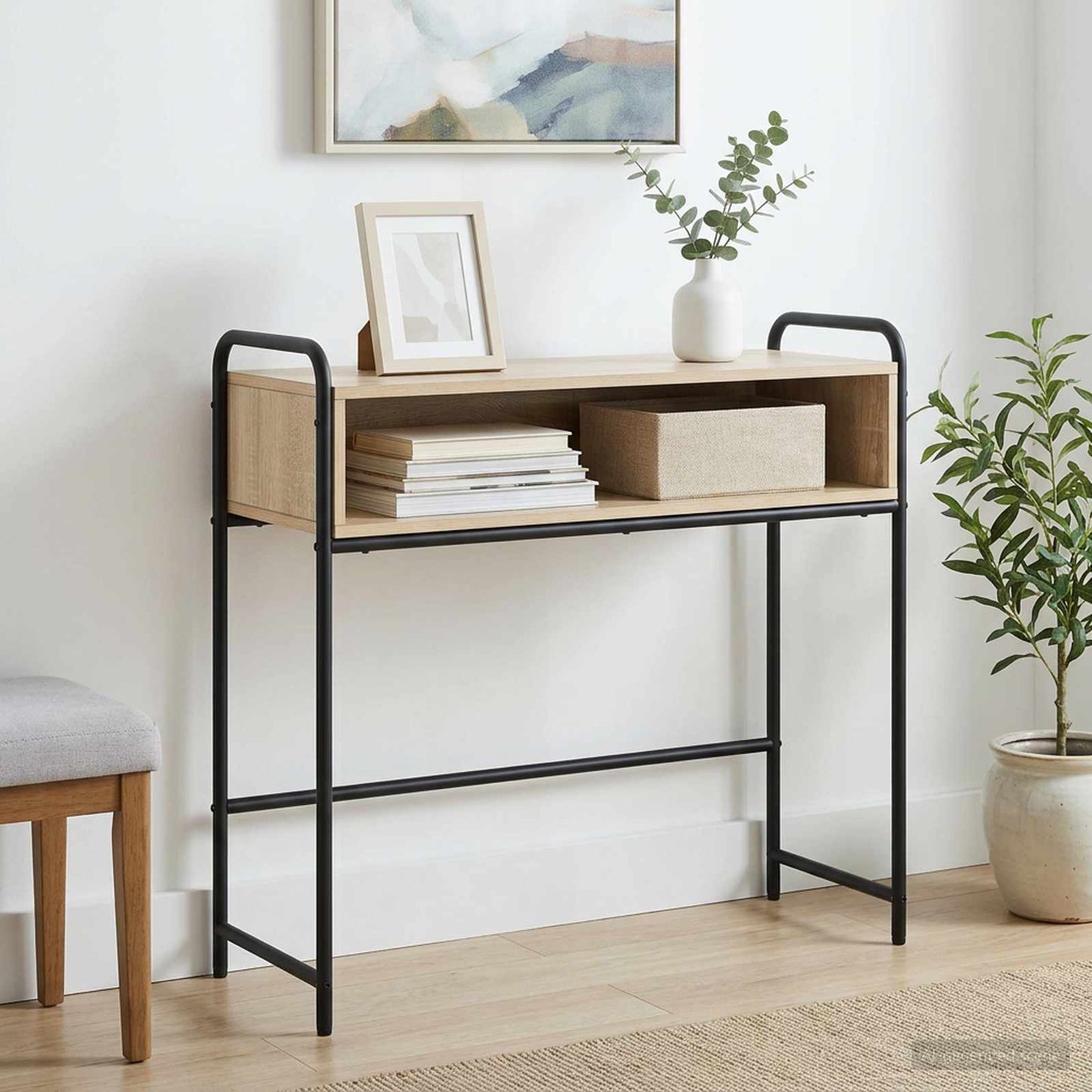 vidaXL Τραπέζι κονσόλας Sonoma Δρυς 90 x 33 x 80,5 εκ
