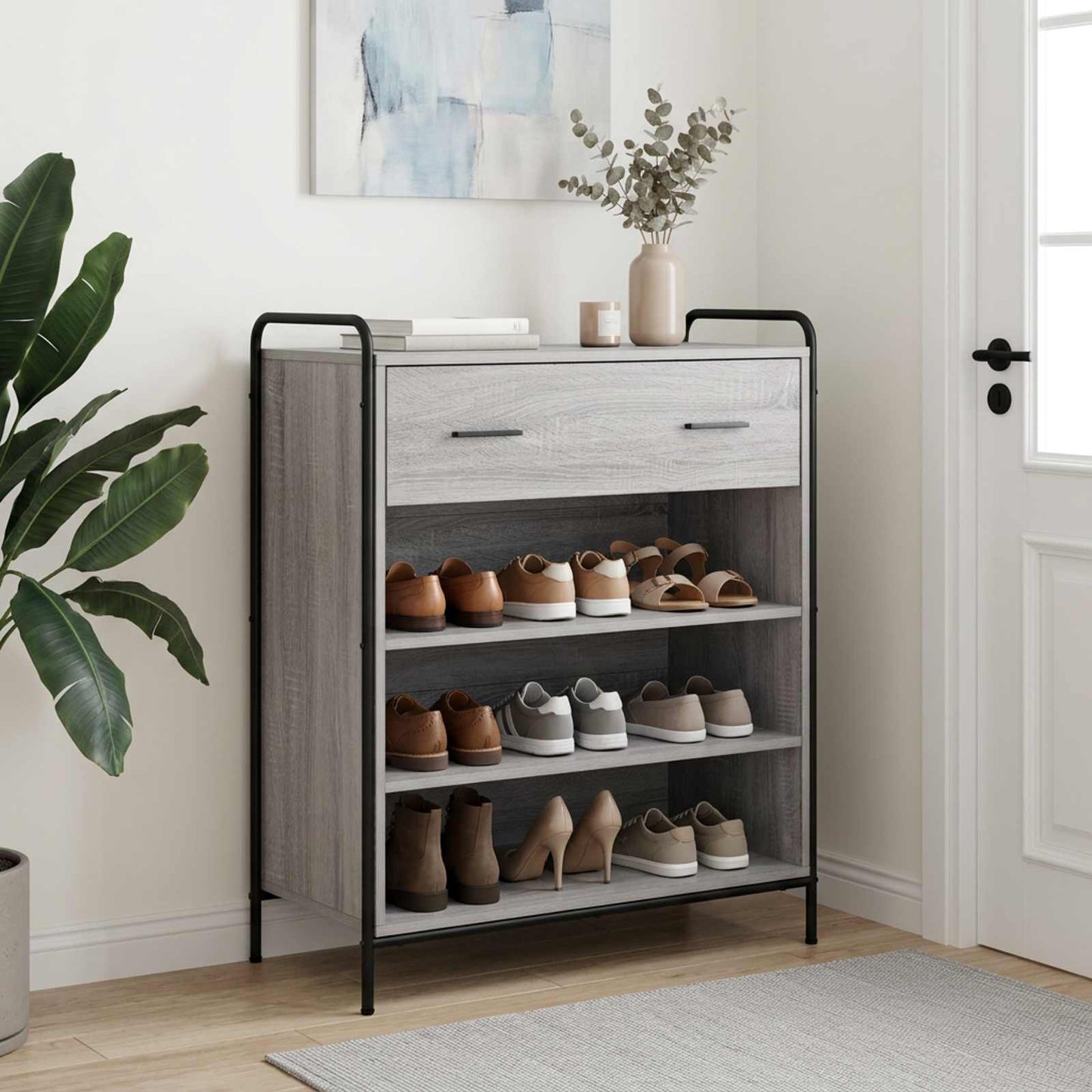 vidaXL Ντουλάπα Παπουτσιών 76 x 36,5 x 93 εκ. Επεξεργασμένο Ξύλο