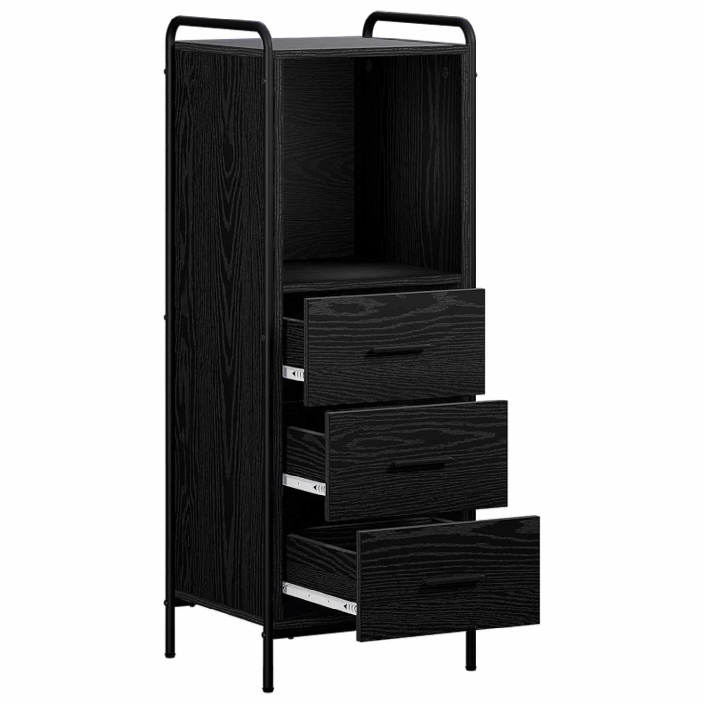 vidaXL Ντουλάπι Μπάνιου Μαύρη Δρυς 40 x 36 x 109,5 εκ.