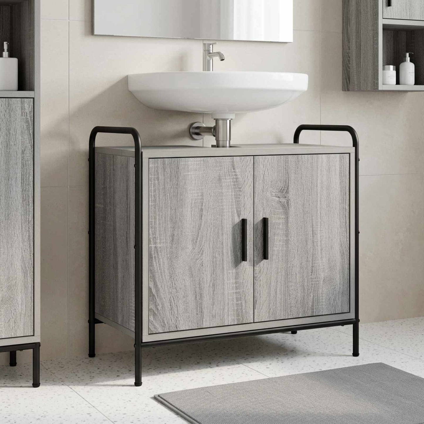 vidaXL Ντουλάπι Μπάνιου Γκρι Sonoma 65,5 x 34 x 61 εκ.