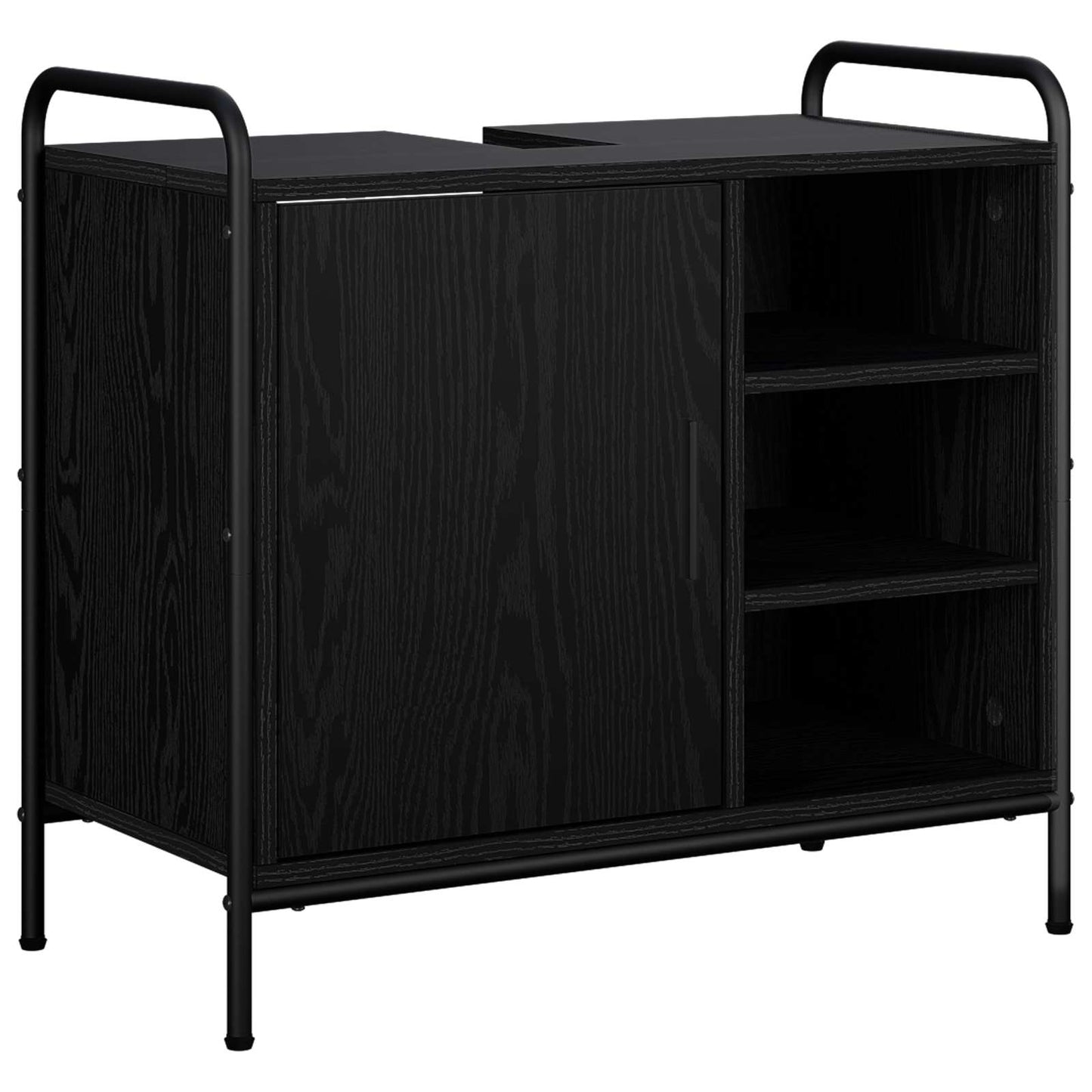 vidaXL Ντουλάπι Μπάνιου Μαύρη Δρυς 65,5 x 34 x 61 εκ.