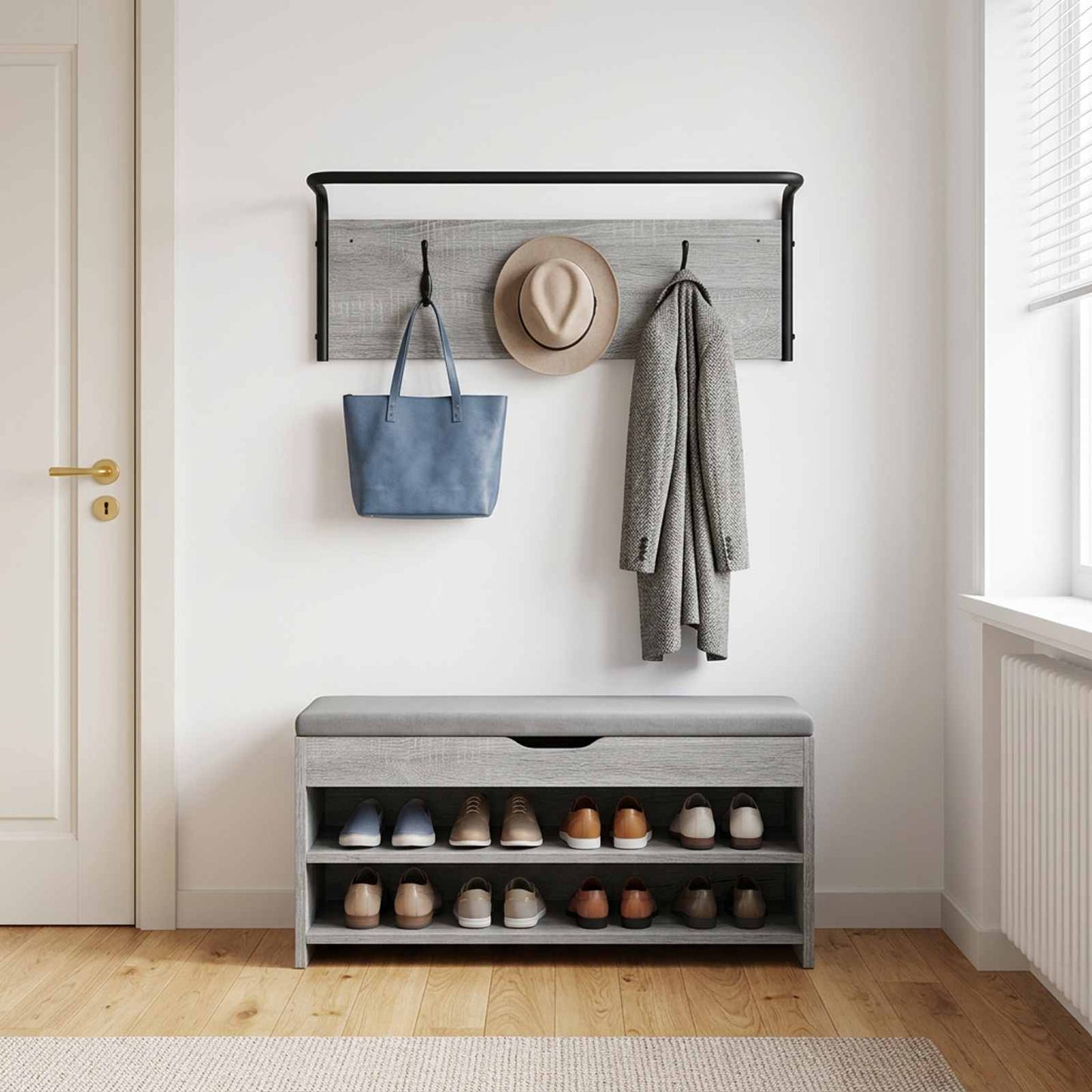 vidaXL Κρεμάστρα Γκρι Sonoma 60 x 30 x 25 εκ Επεξεργασμένο Ξύλο