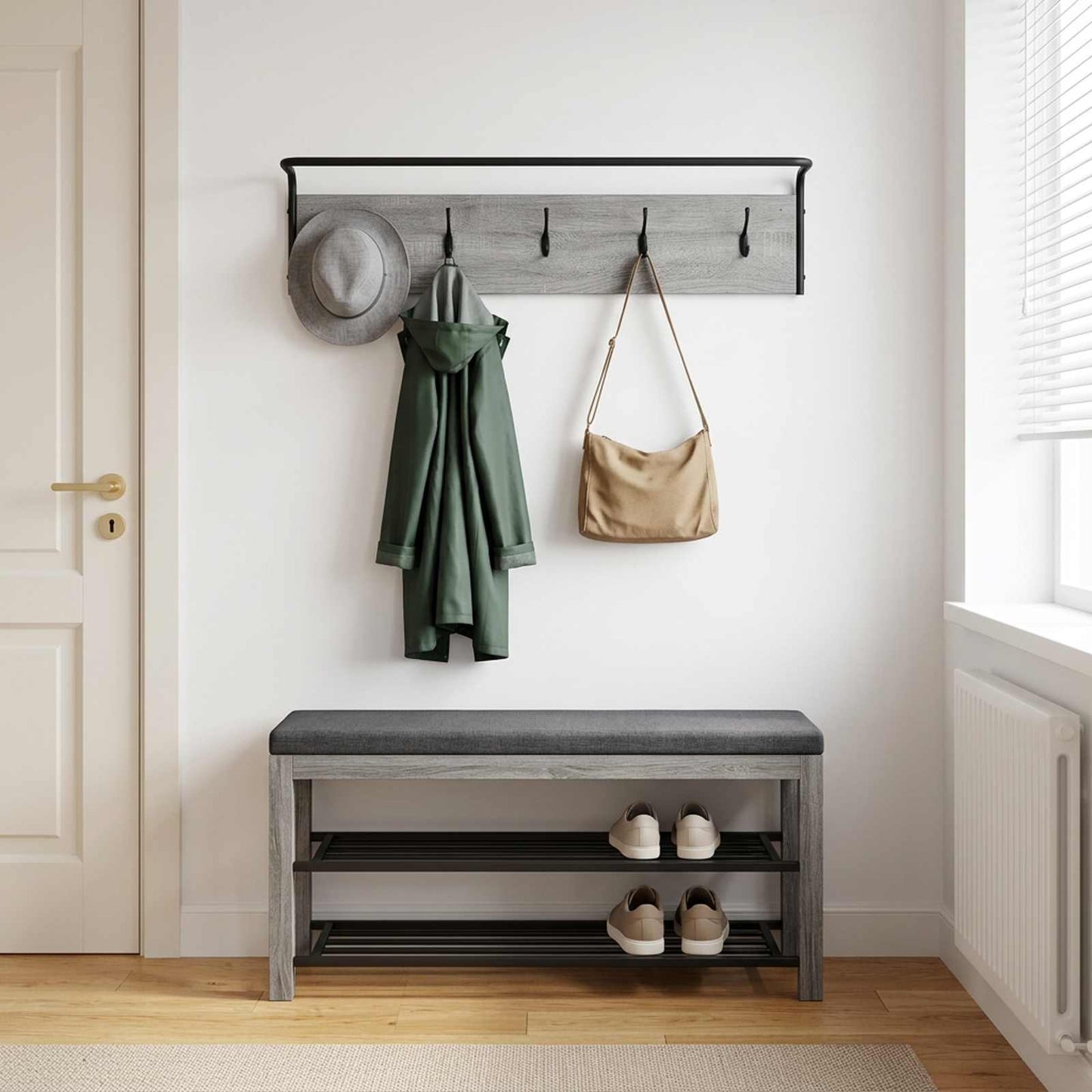 vidaXL Κρεμάστρα Γκρι Sonoma 100 x 30 x 25 cm Επεξεργασμένο Ξύλο
