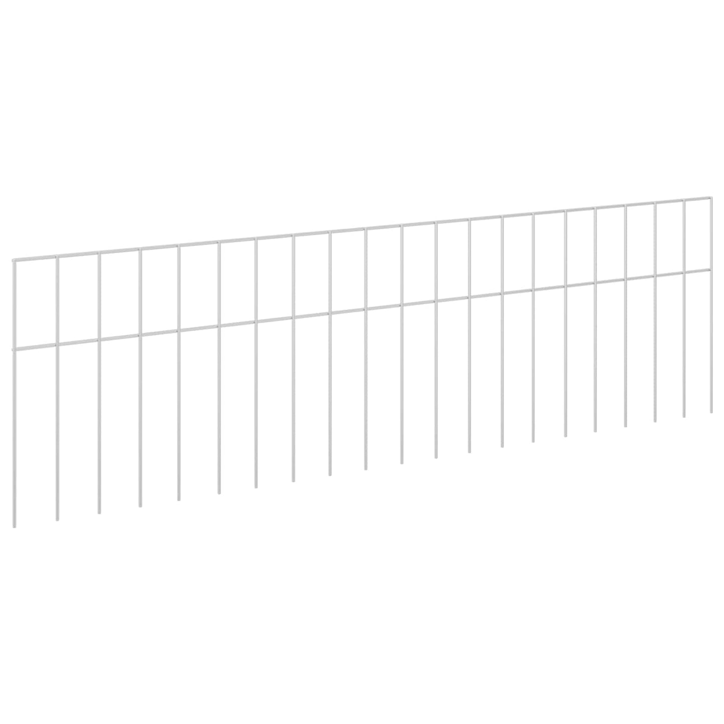 vidaXL Πάνελ Φράχτη Κήπου 48 τμχ. 100 x 30 cm Γαλβανισμένος Χάλυβας