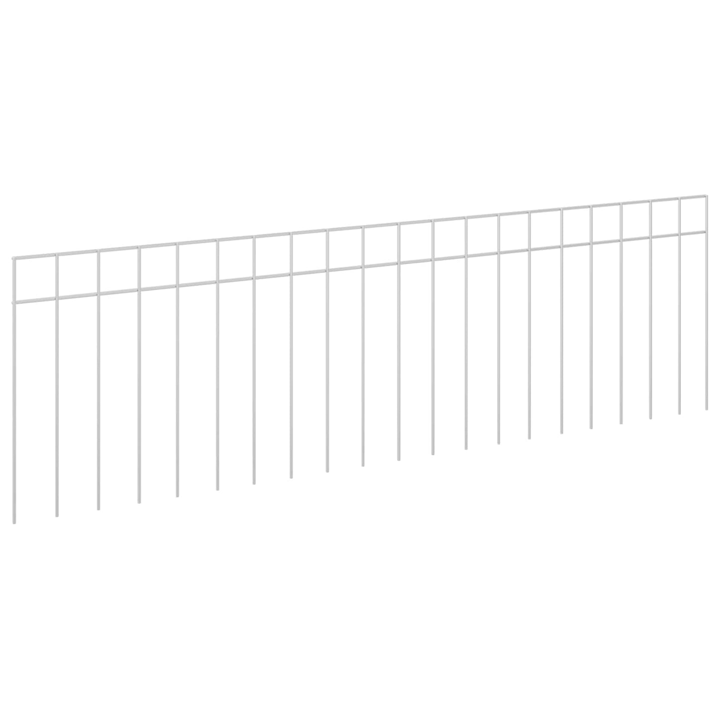 vidaXL Πάνελ Φράχτη Κήπου 24 τμχ. 100 x 30 cm Γαλβανισμένος Χάλυβας