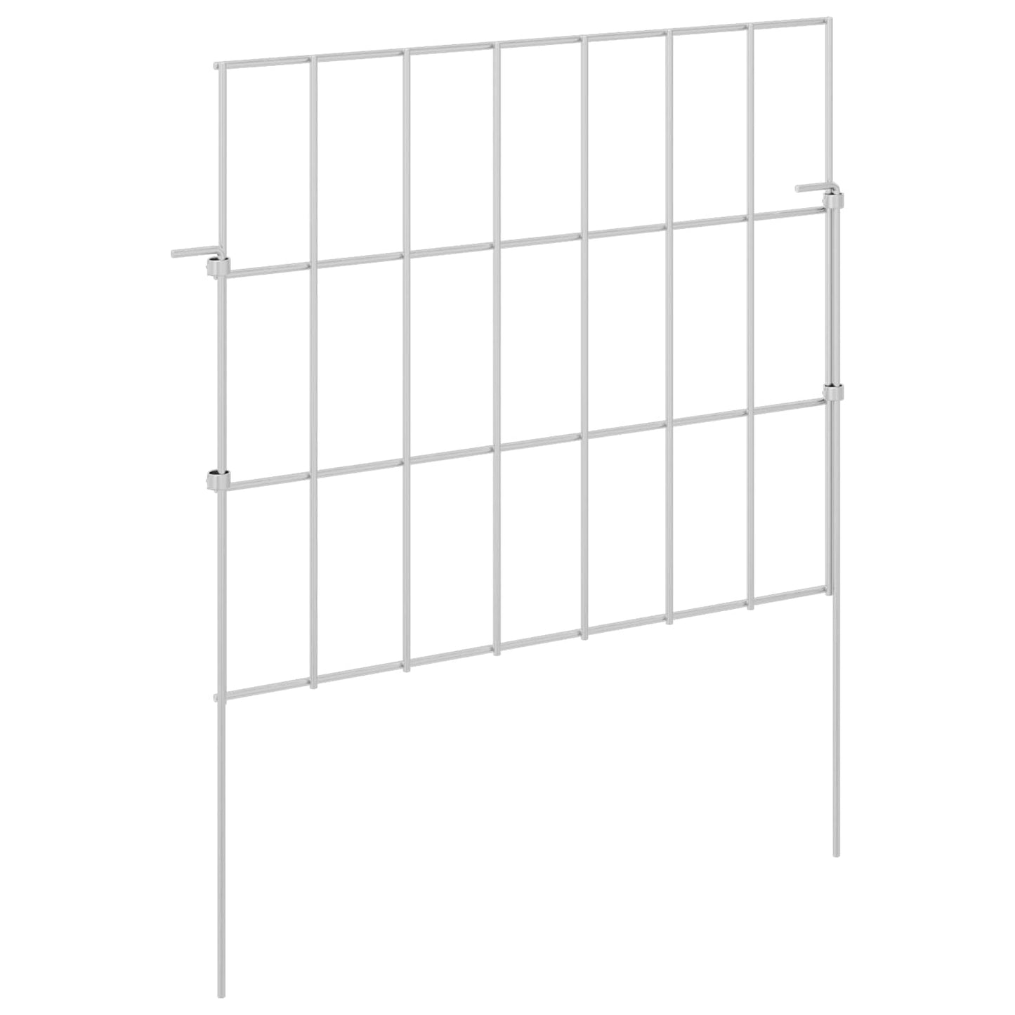 vidaXL Περίφραξη Κήπου με Στήλες 48 τμχ. 35 x 30 εκ. Ασημί