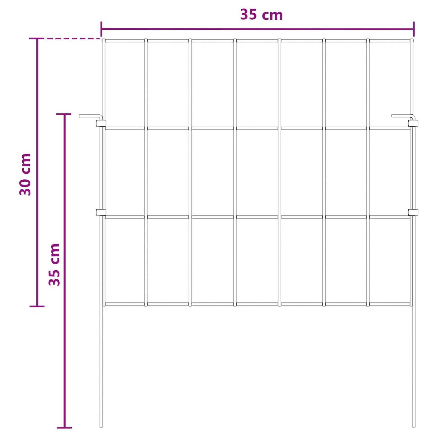 vidaXL Περίφραξη Κήπου με Στήλες 48 τμχ. 35 x 30 εκ. Ασημί