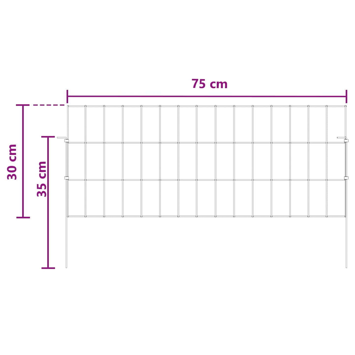 vidaXL Περίφραξη Κήπου με Στήλες 48 τμχ. 75 x 30 εκ. Ασημί