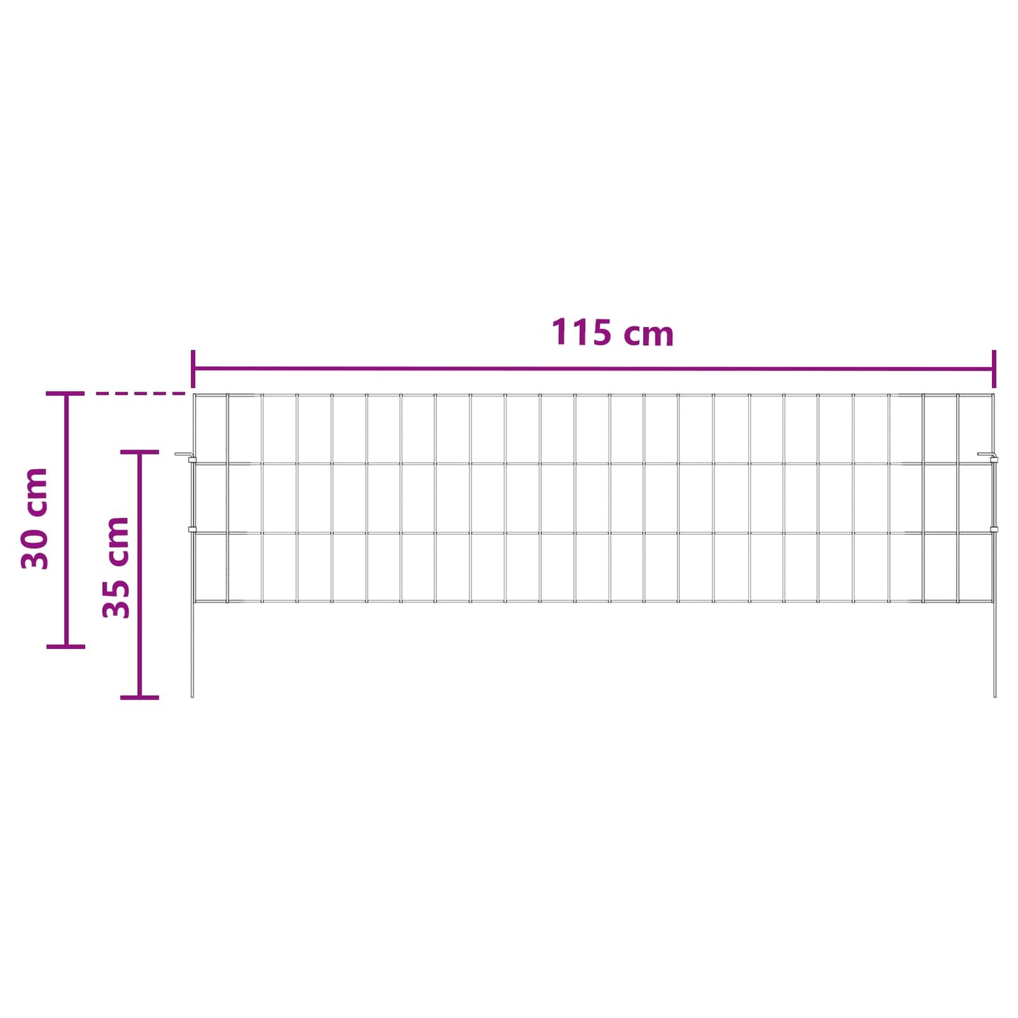 vidaXL Περίφραξη Κήπου με Στήλες 24 τμχ. 115 x 30 εκ Ασημί