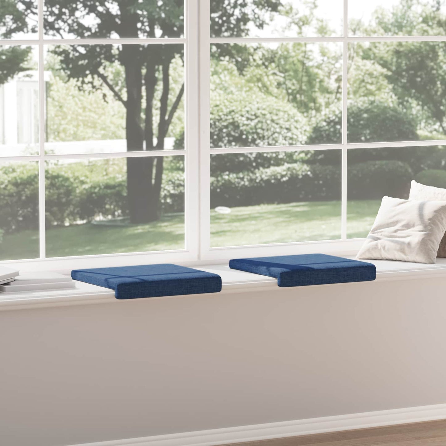 vidaXL Μαξιλάρι πάγκου 2 τμχ. Ύφασμα Μπλε Βάθος 35 εκ.