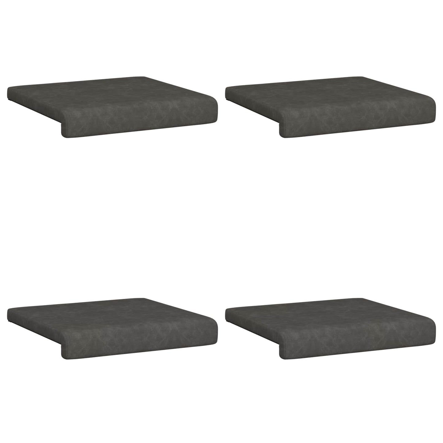 vidaXL Μαξιλάρι πάγκου 4 pcs Τεχνητό Δέρμα Μαύρο Βάθος 35 εκ.
