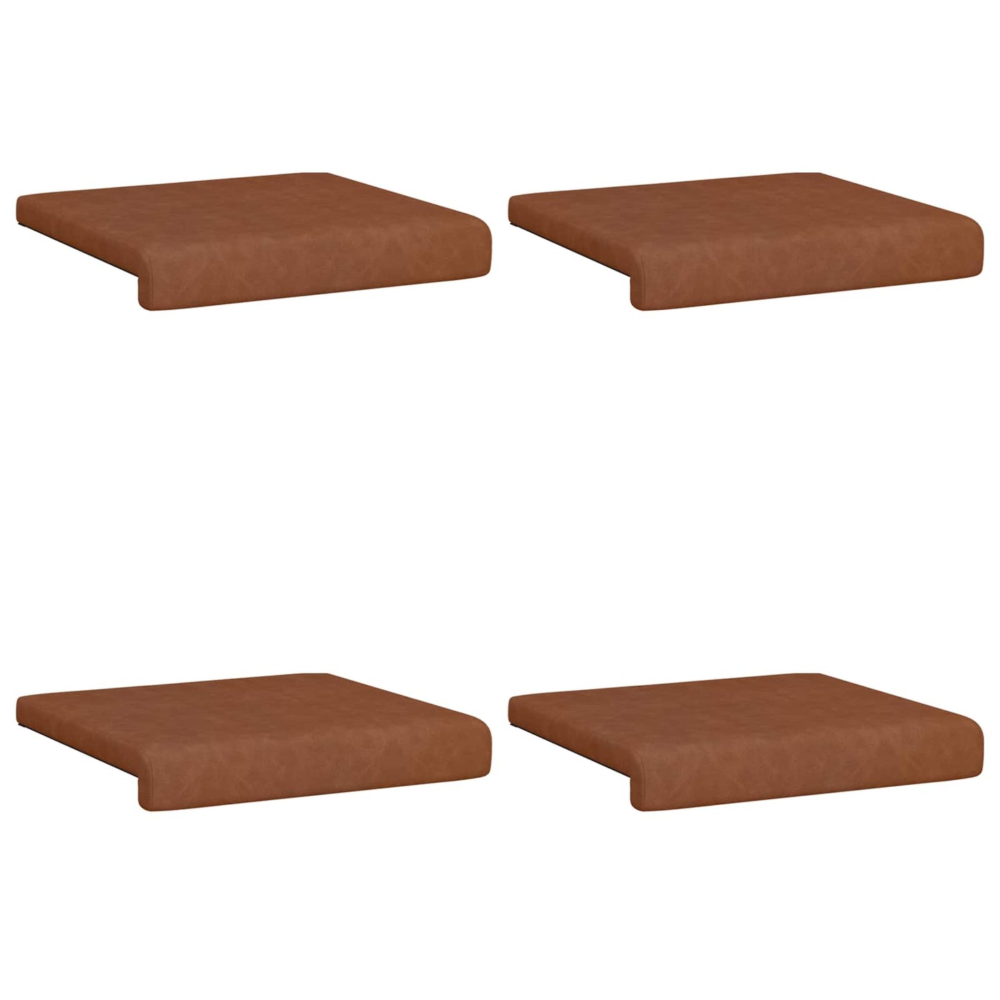 vidaXL Μαξιλάρι πάγκου 4 pcs Τεχνητό Δέρμα Καφέ Βάθος 35 εκ.