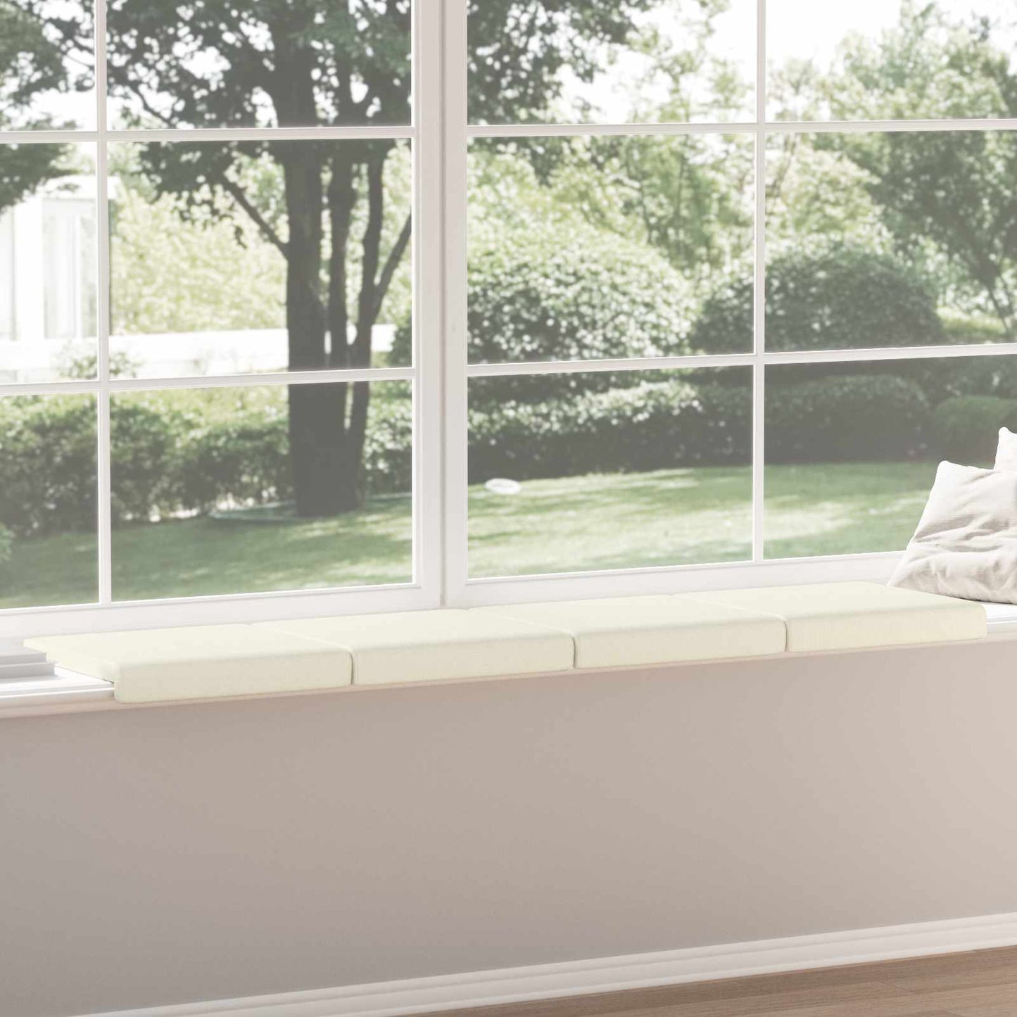 vidaXL Μαξιλάρι πάγκου 4 τμχ. κορντουρόι Κρεμ Βάθος 35 εκ.
