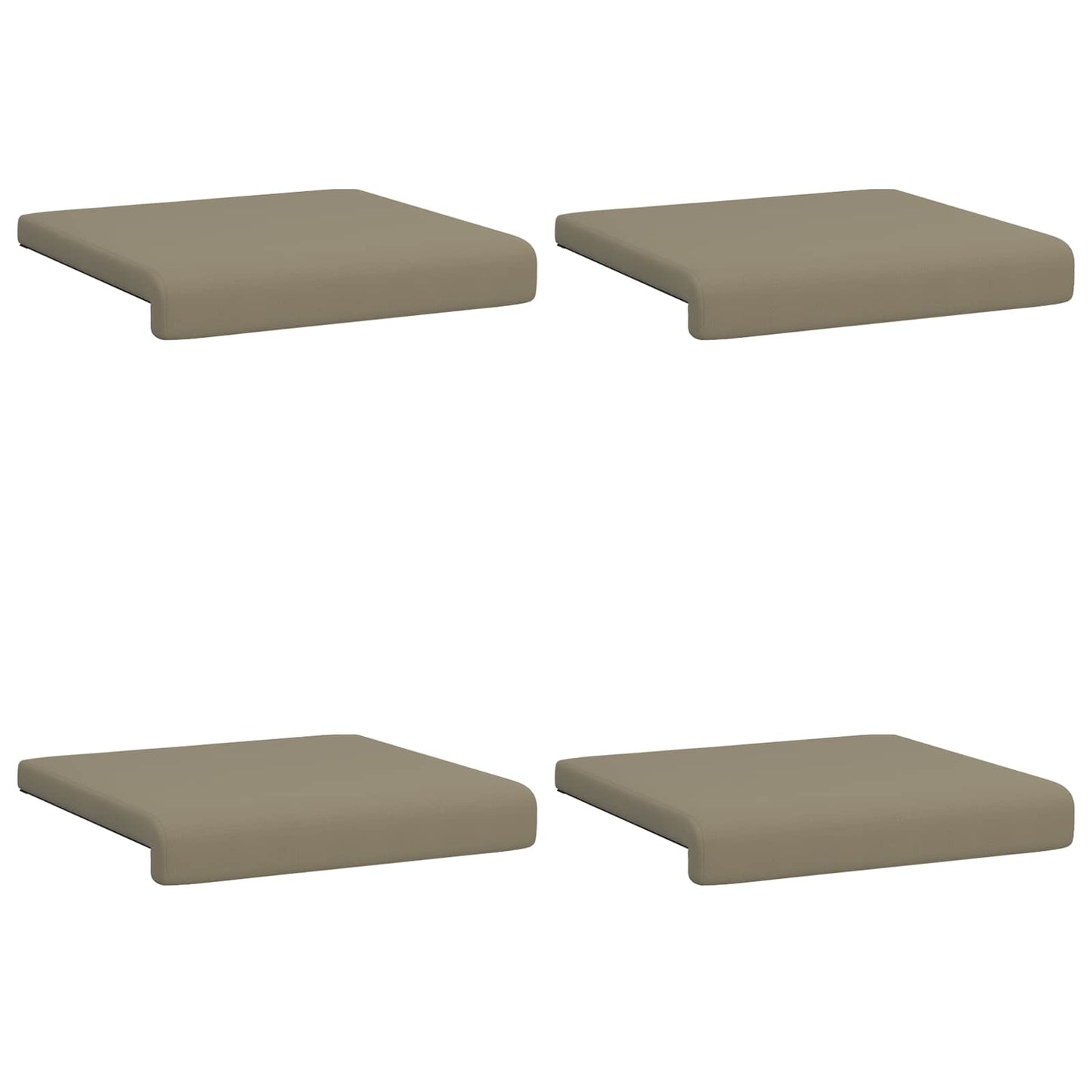 vidaXL Μαξιλάρι πάγκου 4 pcs Υφασμάτινο Βελούδο Χακί Βάθος 35 εκ.