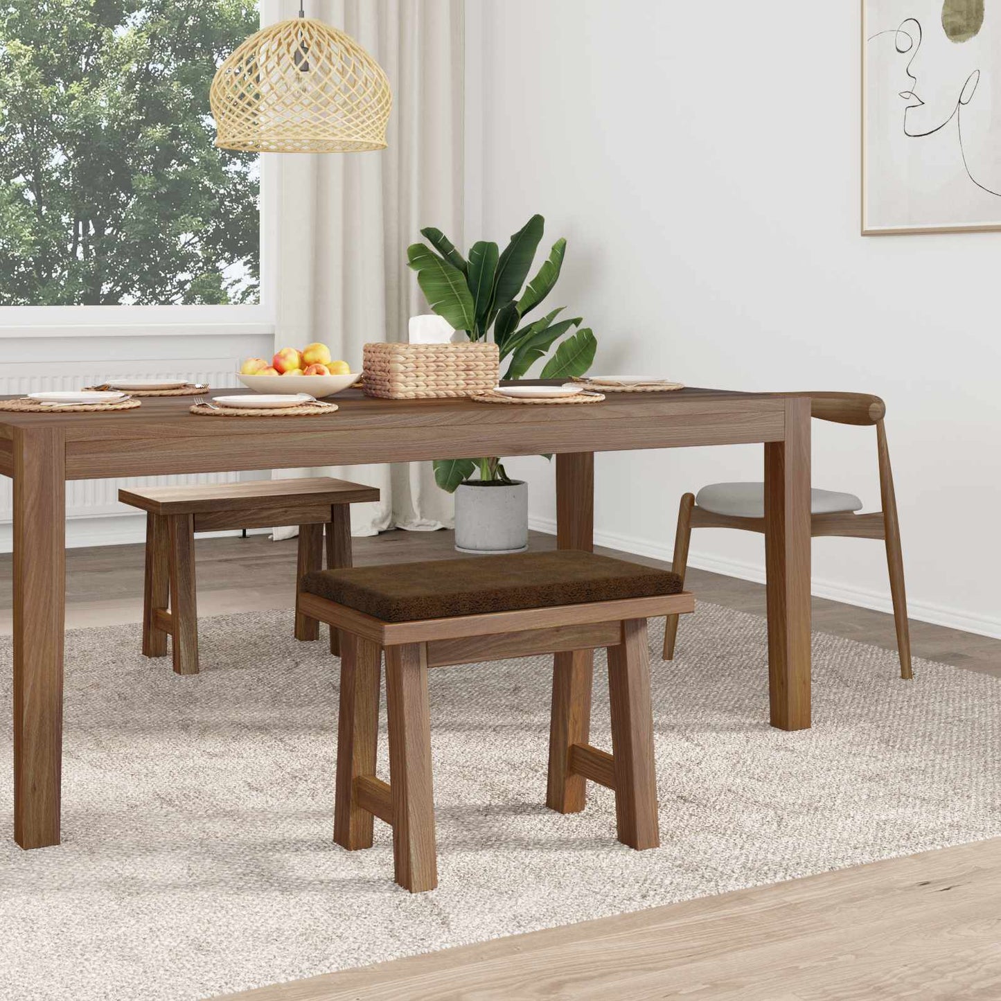 vidaXL Μαξιλάρι πάγκου Συνθετικό σουέντ Καφέ Βάθος 35 εκ.