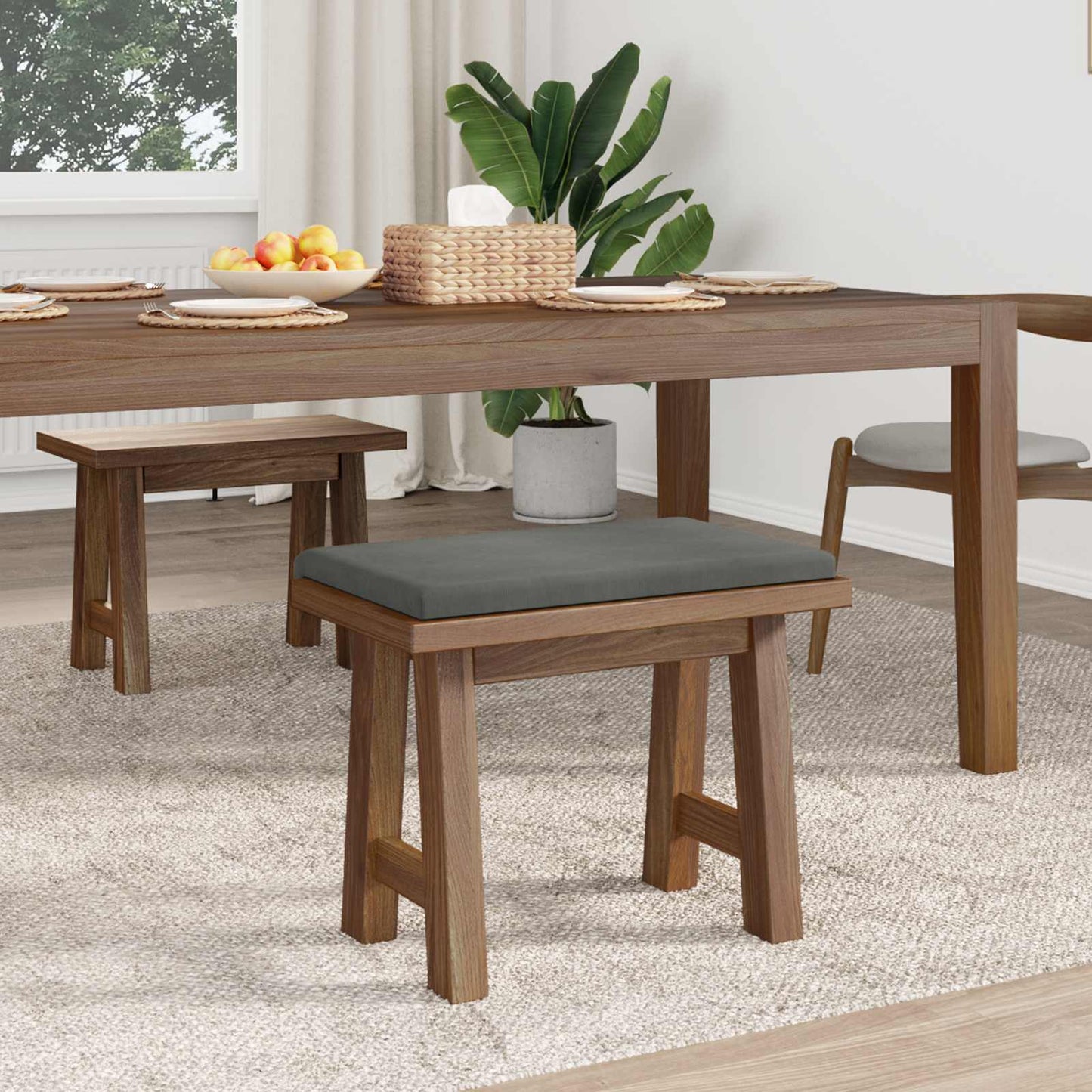 vidaXL Μαξιλάρι πάγκου κορντουρόι Σκούρο Γκρι Βάθος 35 εκ.