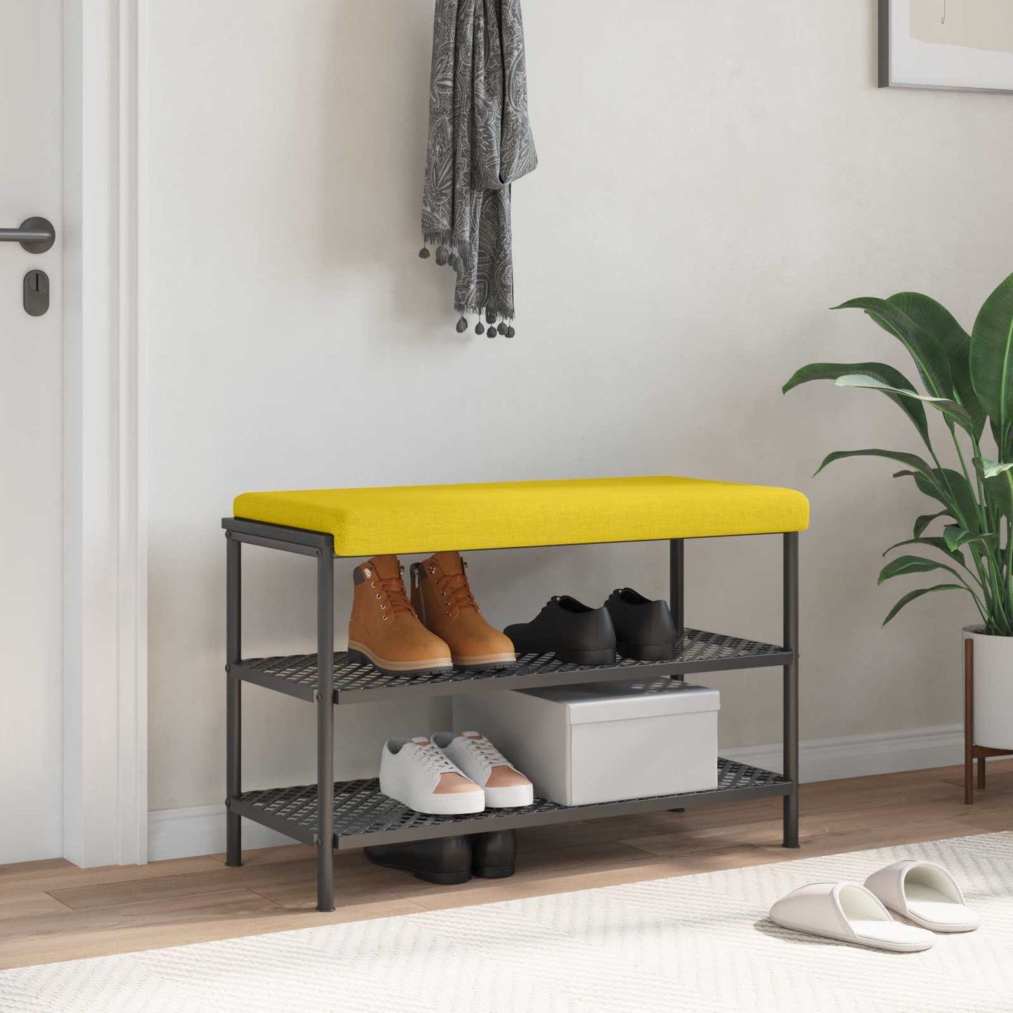 vidaXL Μαξιλάρι πάγκου Ύφασμα Απαλό Κίτρινο Βάθος 35 εκ.