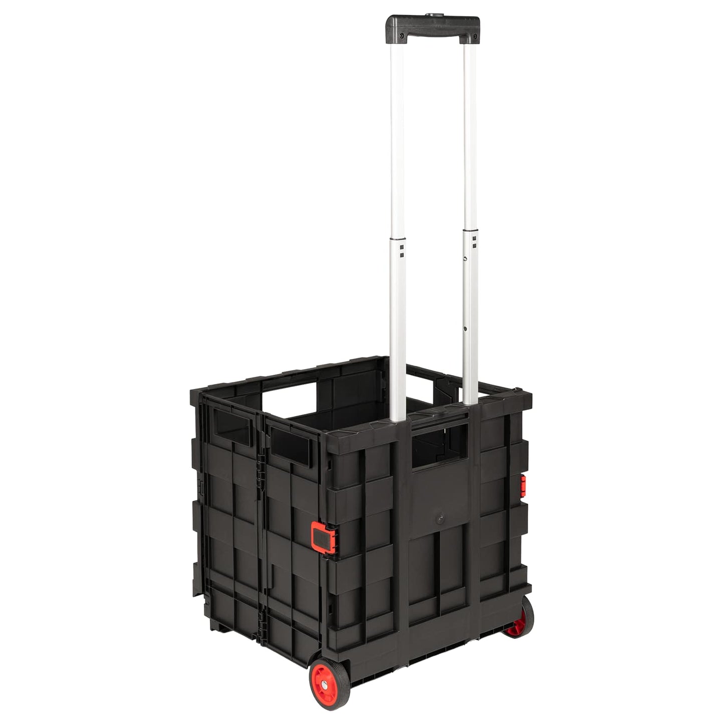 vidaXL Καρότσι Μαύρο και Κόκκινο 35 x 39 x 92 εκ. PP και Ελασμερ