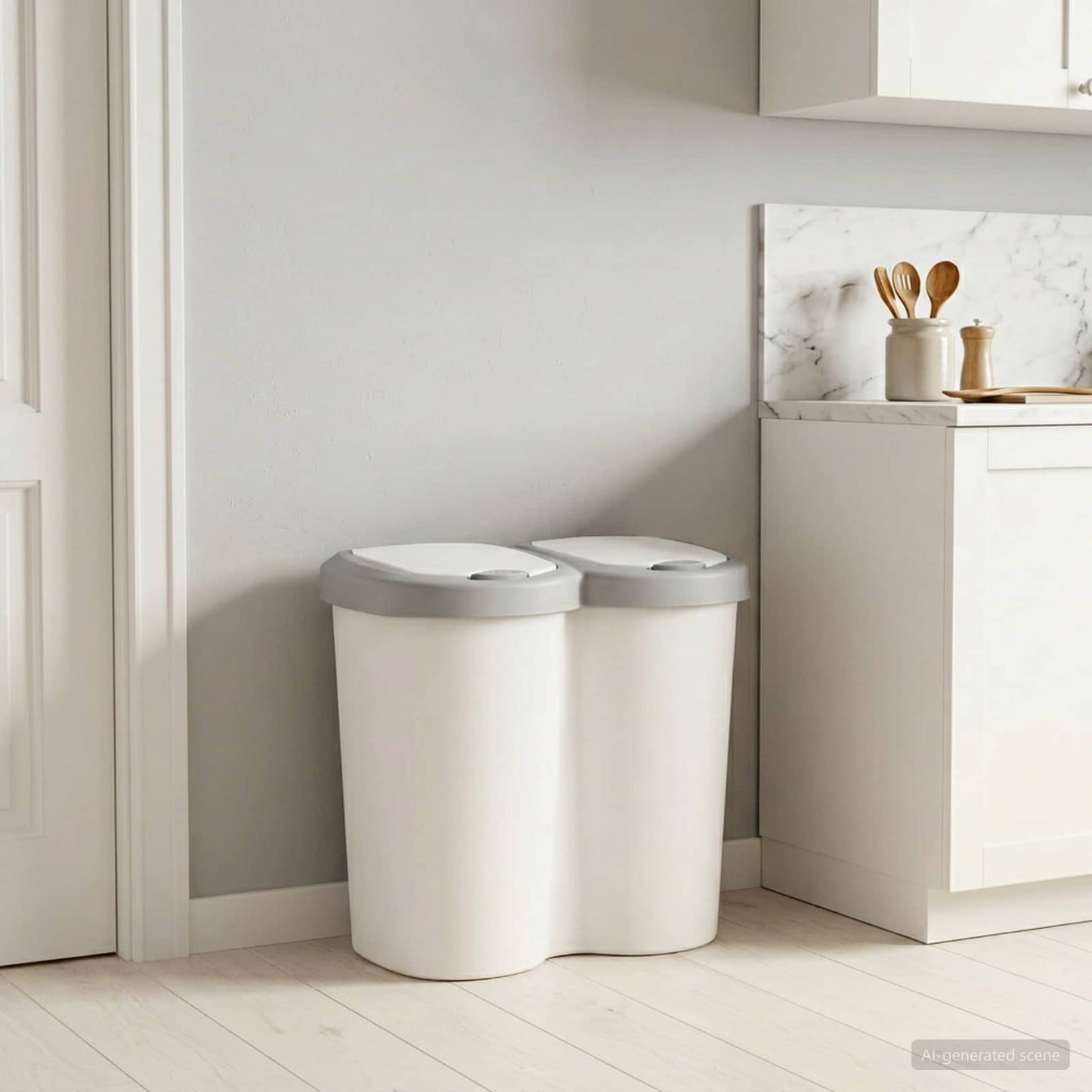 vidaXL Κάδος Αχρήστων Λευκό 49,5 x 30 x 46,5 εκ. PP