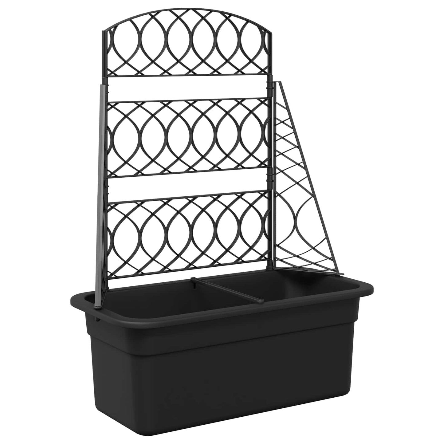 vidaXL Πλέγμα γλάστρας Ανθρακί 58 x 29 x 78 εκ. PP