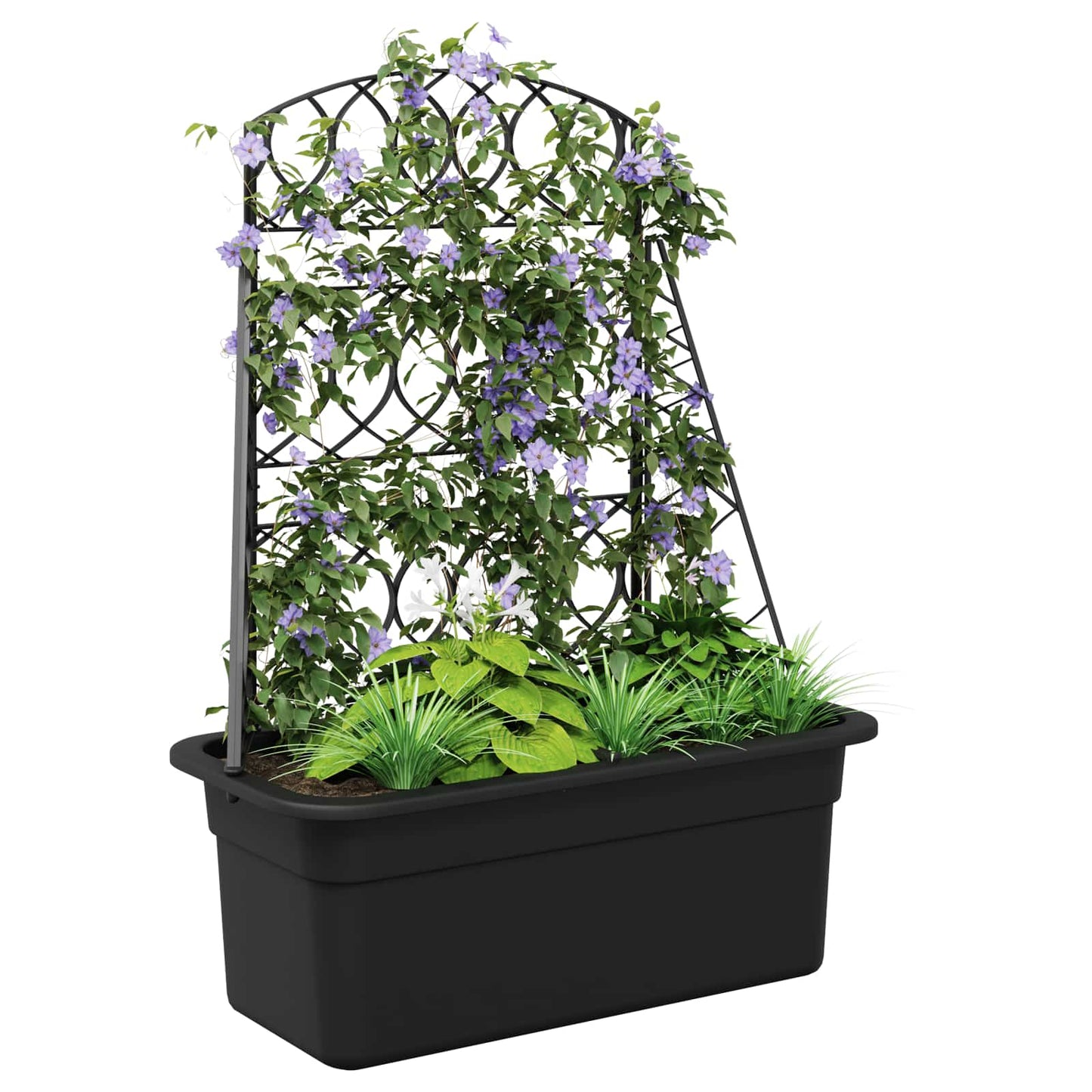 vidaXL Πλέγμα γλάστρας Ανθρακί 58 x 29 x 78 εκ. PP