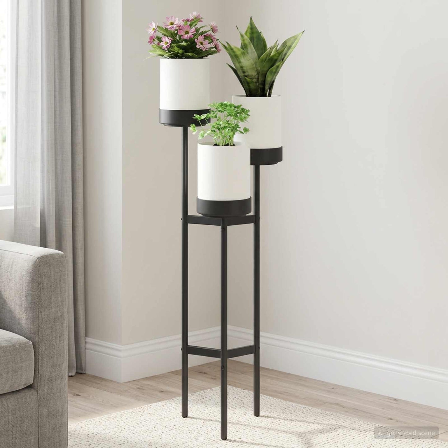 vidaXL Βάση Λουλουδιών Λευκό 42 x 39,5 x 125 εκ