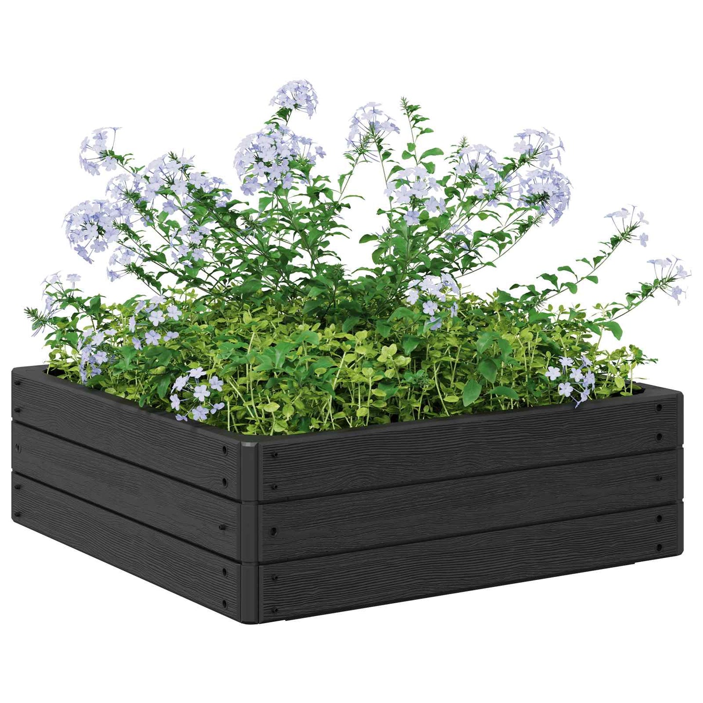 vidaXL Ανεβασμένο Κρεβάτι Μαύρο 75,5 x 75,5 x 25 εκ PP