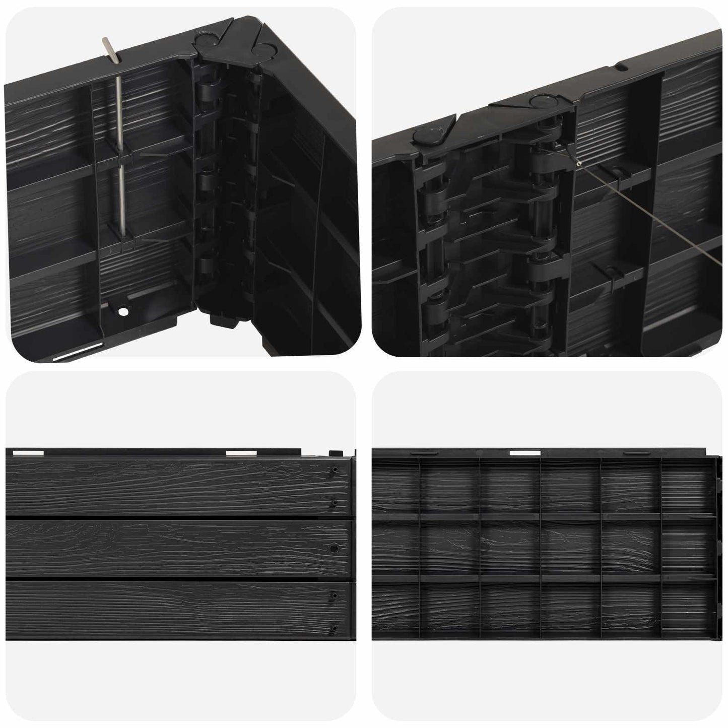 vidaXL Ανεβασμένο Κρεβάτι Μαύρο 151 x 75,5 x 25 εκ. PP