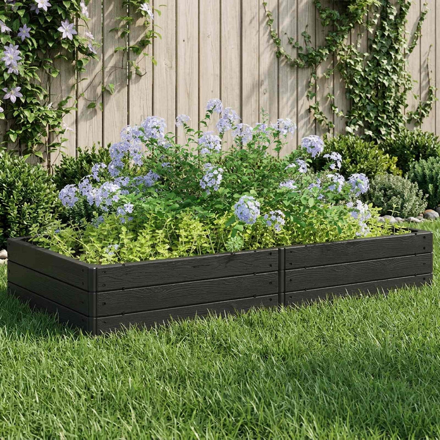 vidaXL Ανεβασμένο Κρεβάτι Μαύρο 151 x 75,5 x 25 εκ. PP