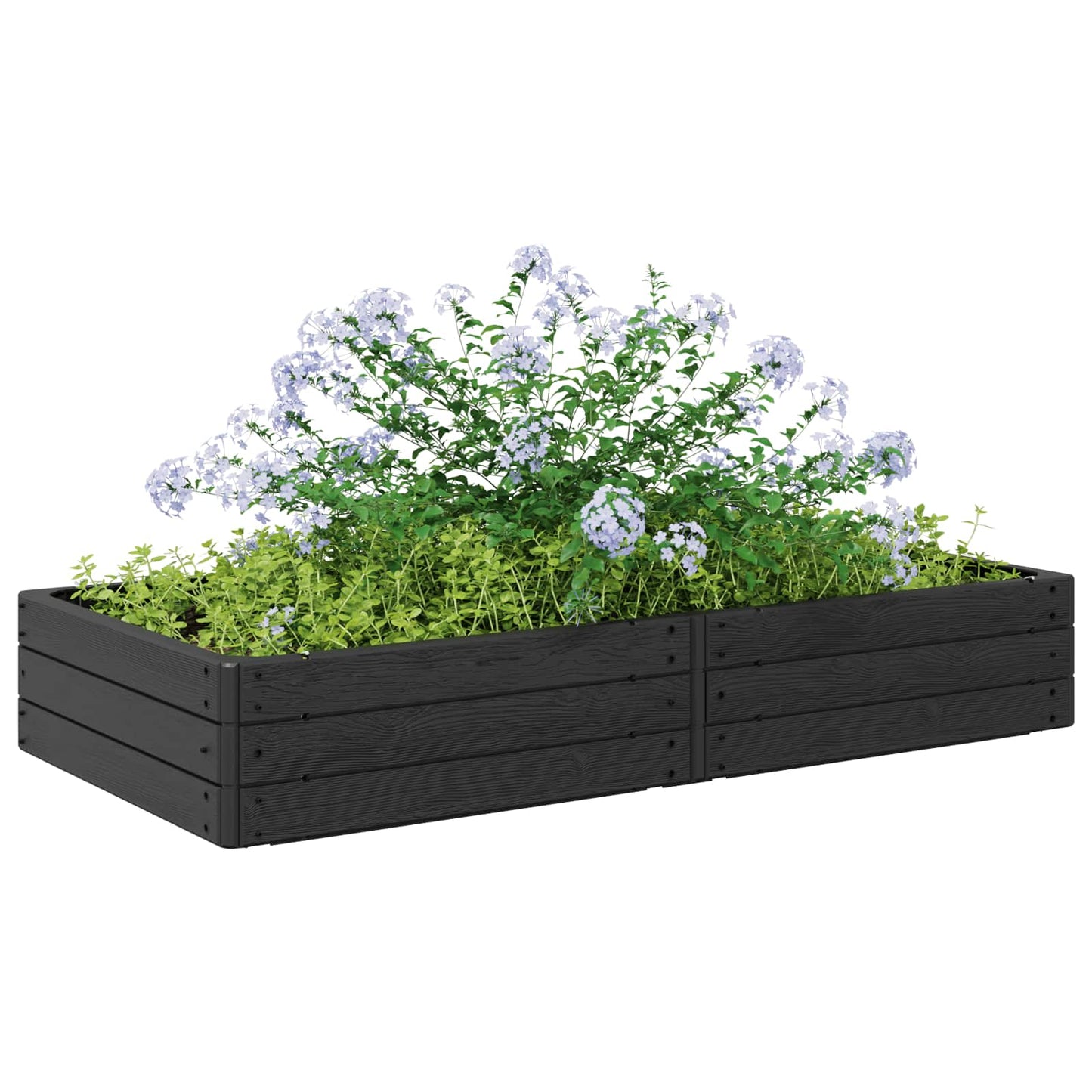 vidaXL Ανεβασμένο Κρεβάτι Μαύρο 151 x 75,5 x 25 εκ. PP