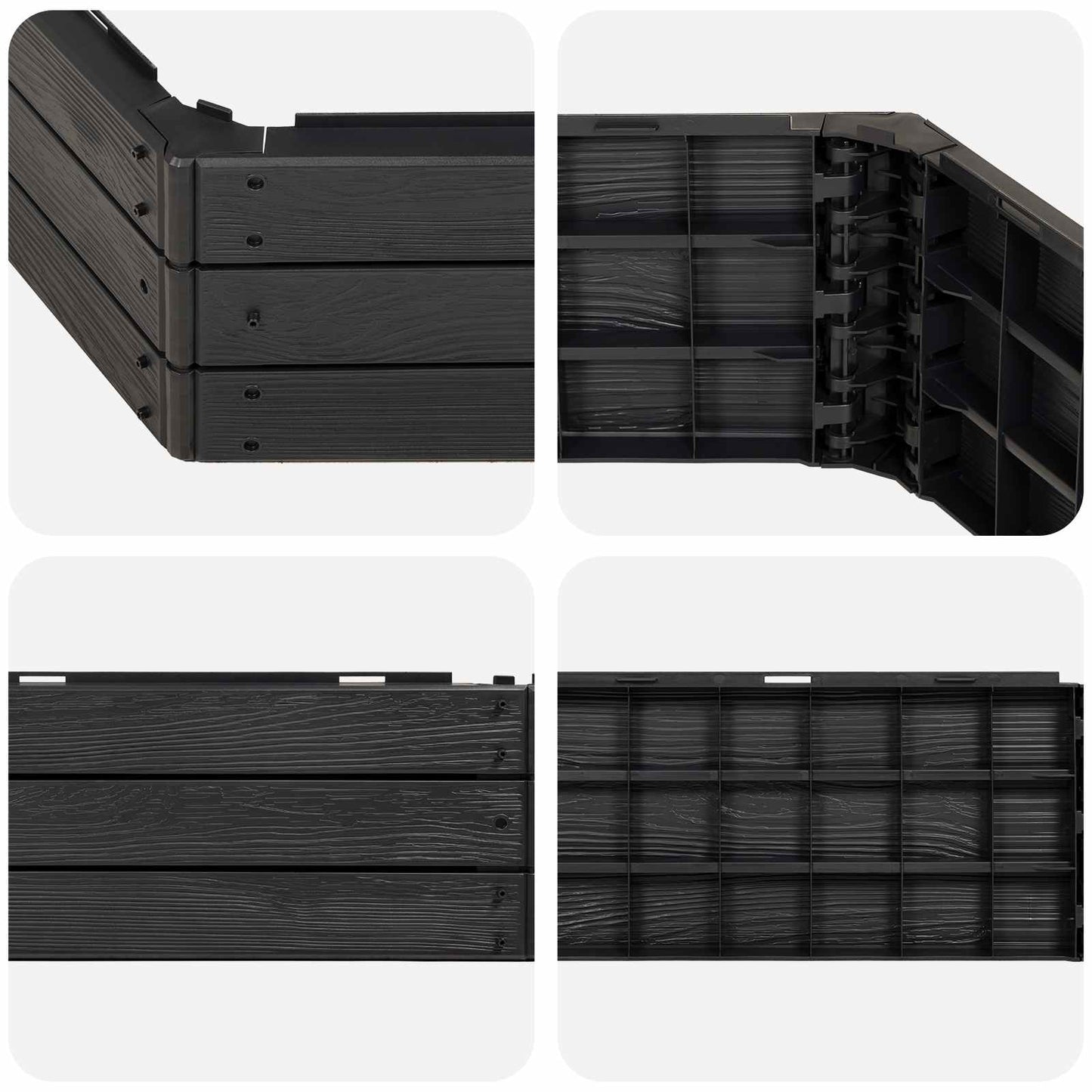 vidaXL Ανεβασμένο Κρεβάτι Μαύρο 148 x 129 x 25 εκ PP