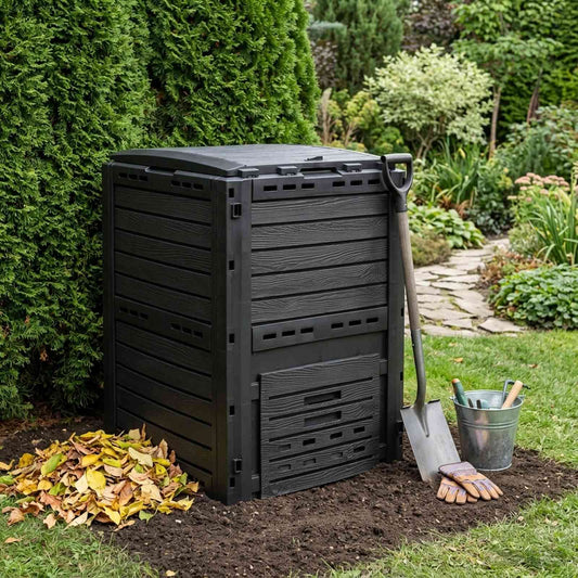 vidaXL Κομποστοποιητής κήπου Μαύρο 59,5 x 60 x 81,5 εκ. 280 l 100% PP
