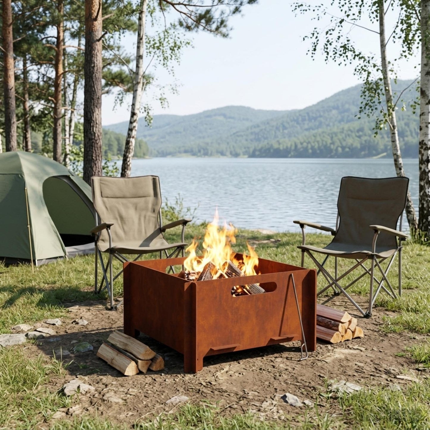 vidaXL Φωτιά Σκ rusty 40 x 40 x 20 cm Ατσάλι Σκληρυθέν στον Αέρα