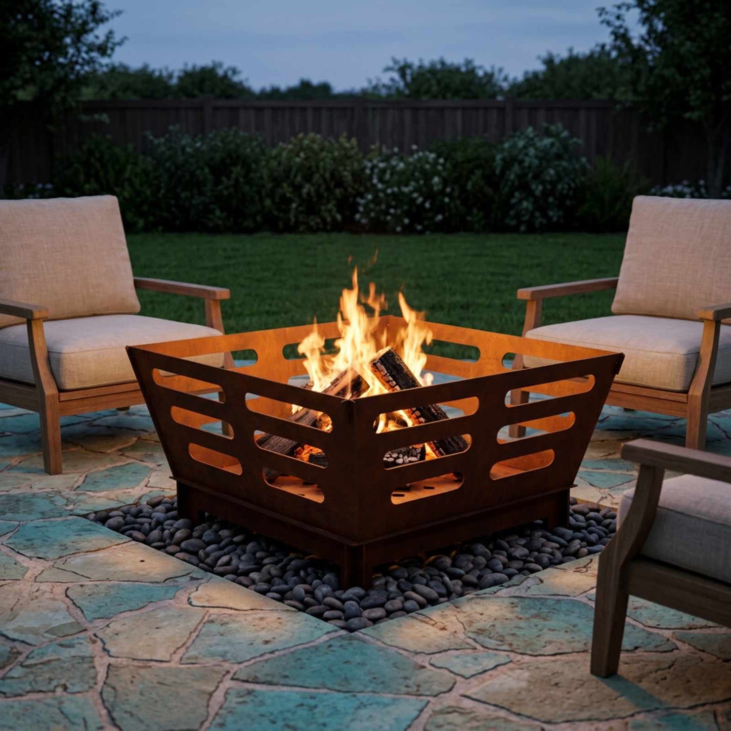 vidaXL Φωτιά Σκ rusty 40 x 40 x 20 cm Ατσάλι Σκληρυθέν στον Αέρα