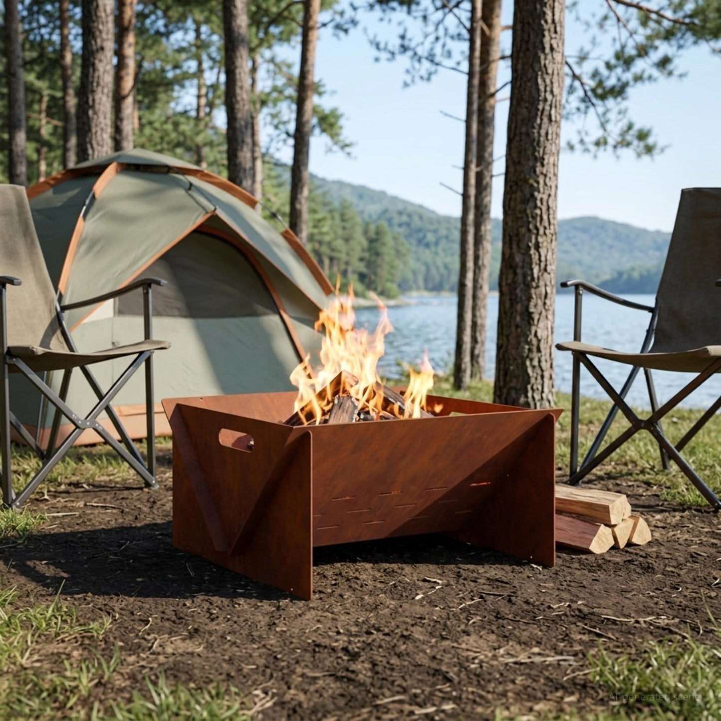 vidaXL Φωτιά Σκ rusty 40 x 40 x 20 cm Ατσάλι Σκληρυθέν στον Αέρα