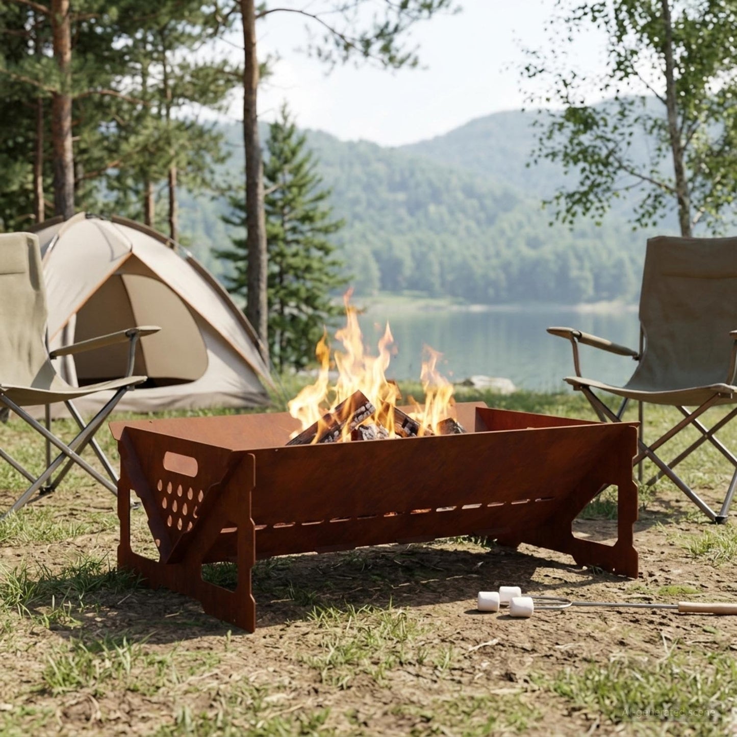 vidaXL Φωτιά Σκ rusty 60 x 40 x 20 εκ. Ατσάλι Σκληρυθέν στον Αέρα
