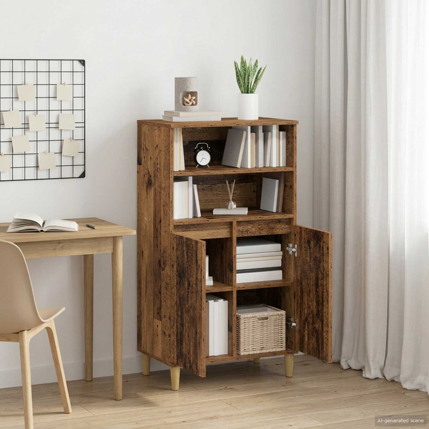 vidaXL Highboard Ξύλο δρυός 60 x 36 x 110 εκ. Επεξεργασμένο Ξύλο