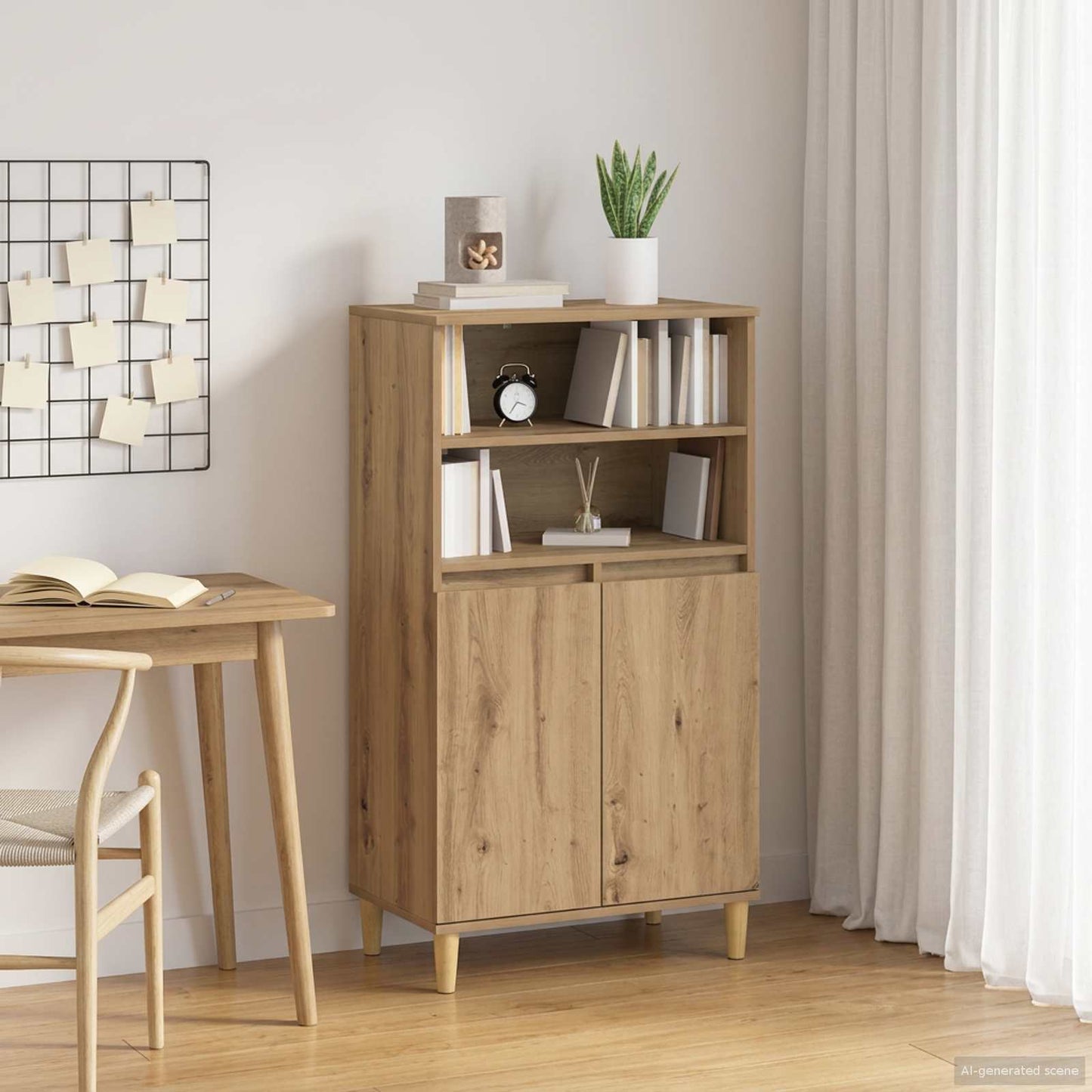 vidaXL Highboard Artisan Δρυς 60 x 36 x 110 εκ. Επεξεργασμένο Ξύλο
