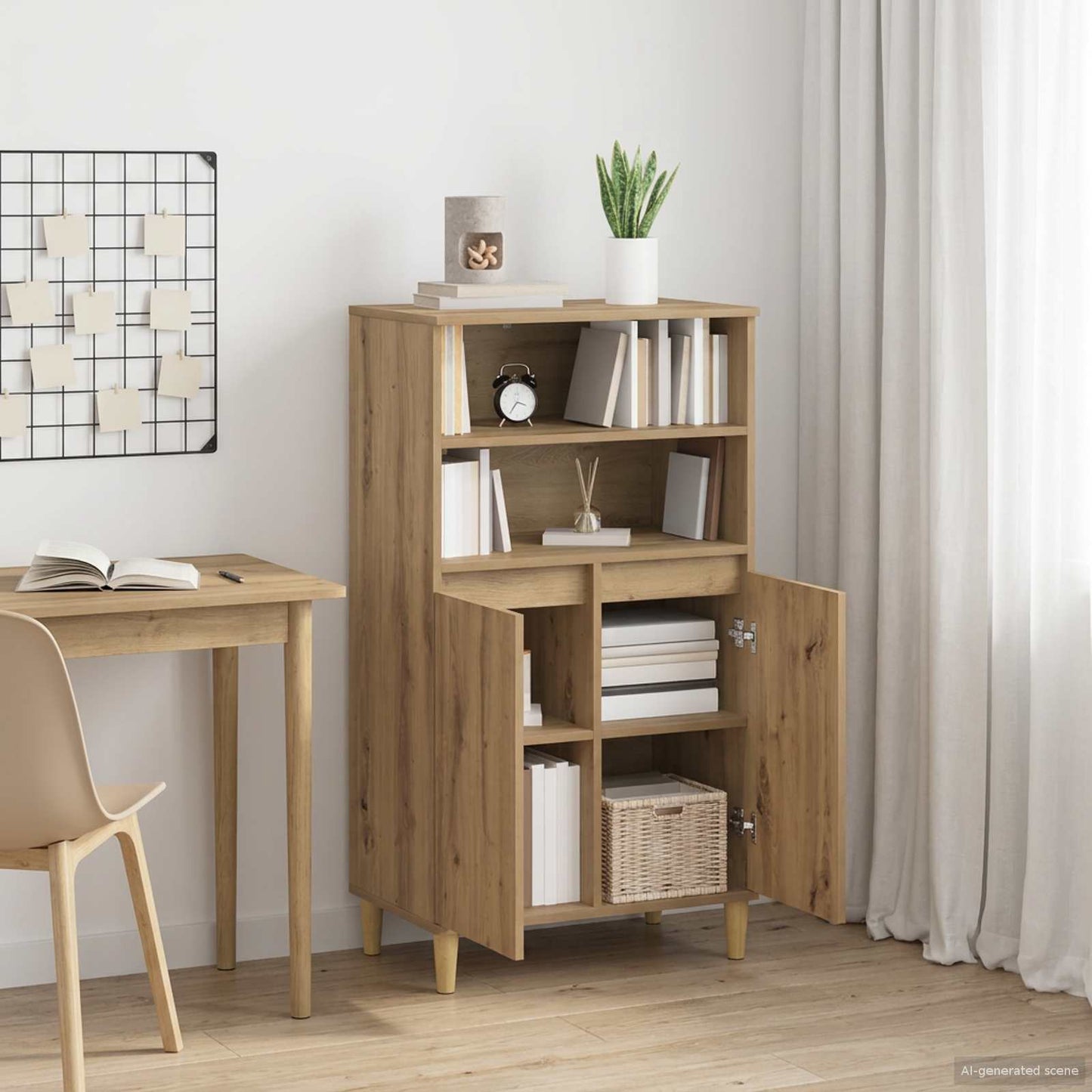 vidaXL Highboard Artisan Δρυς 60 x 36 x 110 εκ. Επεξεργασμένο Ξύλο