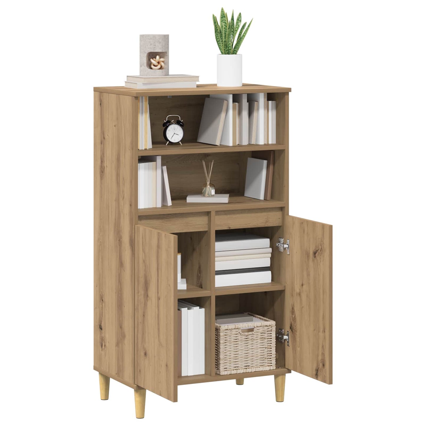 vidaXL Highboard Artisan Δρυς 60 x 36 x 110 εκ. Επεξεργασμένο Ξύλο