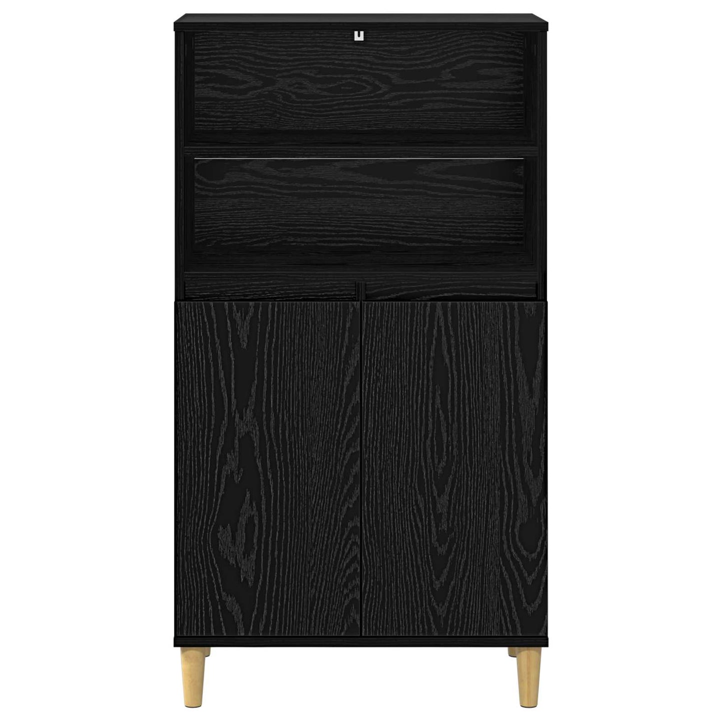 vidaXL Highboard Μαύρη Δρυς 60 x 36 x 110 εκ. Επεξεργασμένο Ξύλο