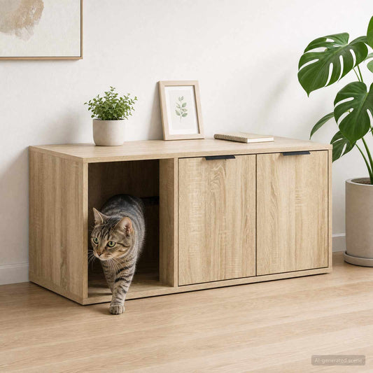 vidaXL Έπιπλο Κλουβί Γάτας Sonoma Δρυς 100 x 49 x 45 εκ.
