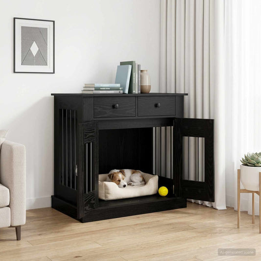 vidaXL Έπιπλο για κλουβί σκύλου Μαύρη Δρυς 80 x 47,5 x 80 εκ