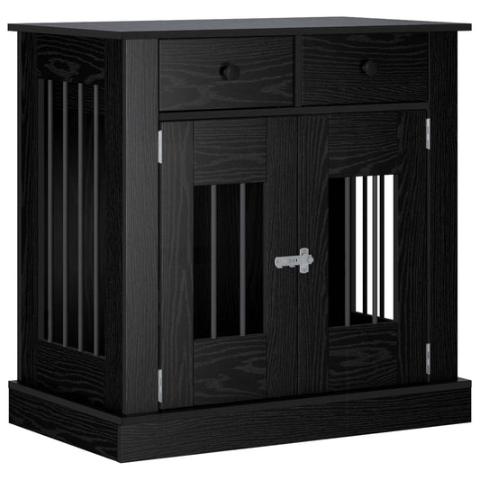 vidaXL Έπιπλο για κλουβί σκύλου Μαύρη Δρυς 80 x 47,5 x 80 εκ