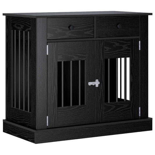 vidaXL Έπιπλο για κλουβί σκύλου Μαύρη Δρυς 90 x 47,5 x 80 εκ