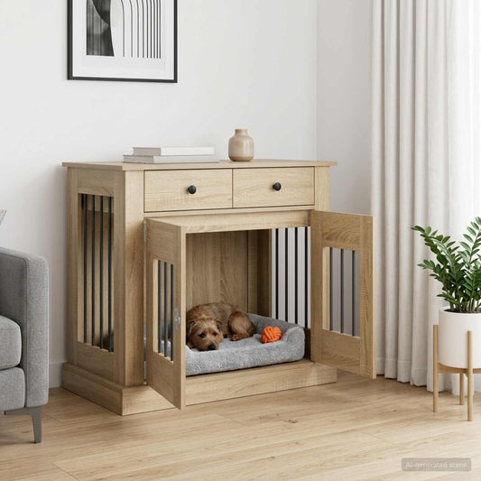vidaXL Έπιπλο για κλουβί σκύλου Sonoma Δρυς 90 x 47,5 x 80 εκ